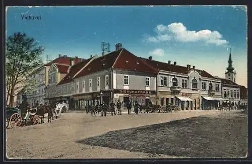 AK Vinkovci, Strassenpartie mit der Handlung v. Sigmund Frank