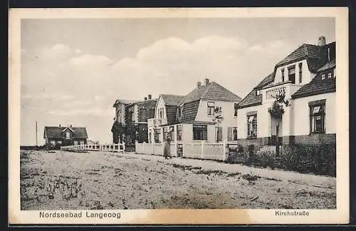 AK Langeoog, Häuser in der Kirchstrasse