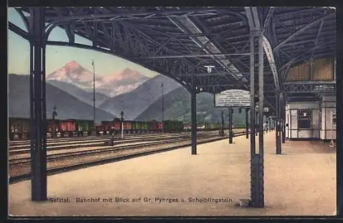 AK Selztal, Bahnhof mit Blick auf Gr. Pyrhgas und Scheiblingstein