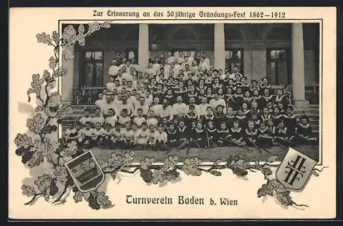 AK Baden, Erinnerung an das 50 jährige Gründungs-Fst 1862-1912, Turnverein von Baden