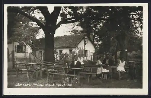 AK Wien, Städt. Lobau, Restaurant Forsthaus mit Milchausschank