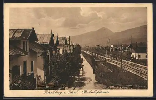 AK Kirchberg in Tirol, Blick in die Bahnhofstrasse