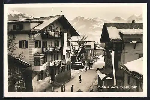 AK Kitzbühel, Hotel weisses Rössl im Winter