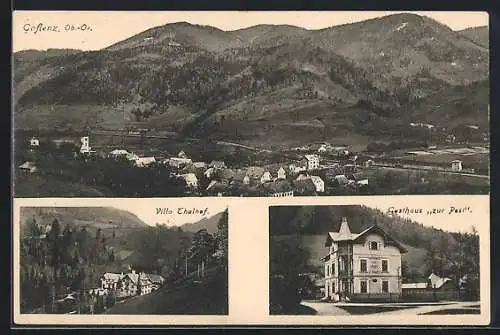 AK Gaflenz /Ob.-Oe., Gasthaus zur Post, Villa Thalhof, Totalansicht