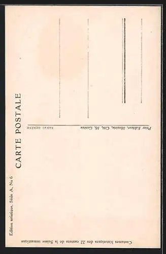 AK Neuchatel, Costumes Suisses 1830, schweizer Trachten und Wappen