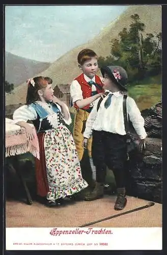 AK Schweizer Kinder in Appenzellertracht