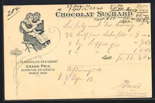 AK Grand Prix Paris 1900, Mutter mit Kind und Chocolat-Suchard, 35 Mèdailles Or & Argent