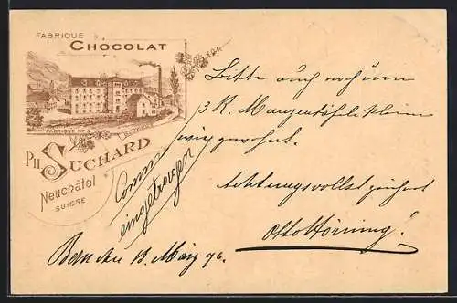 AK Neuchatel, Fabrique Chocolat Suchard-Fabrique Nr. 6 Bludenz