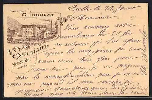 AK Grand Prix Paris 1900, Neuchatel-Fabrique de Chocolat Suchard`Fabrique Nr. 6 Bludenz