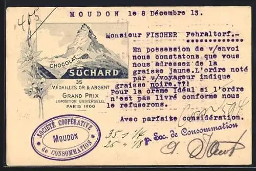 AK Grand Prix Paris 1900, Chocolat-Suchard, 35 Mèdailles Or & Argent, Gebirge mit Edelweiss