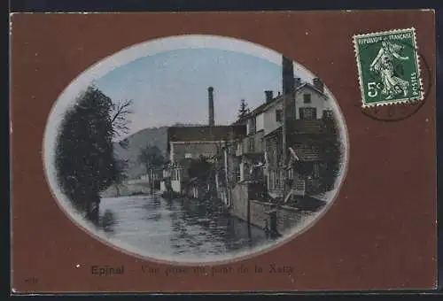 AK Epinal, Vue prise du pont de la Xatte