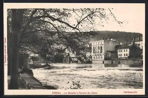 AK Épinal, la Moselle à l`entrée du cours