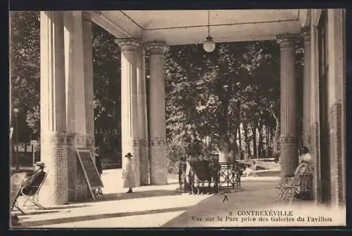 AK Contrexèville, Vue sur le Parc prise des Galeries du Pavillon