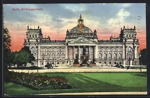 AK Berlin-Tiergarten, Am Reichstagsgebäude