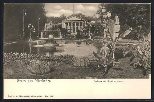 AK Wiesbaden, Kurhaus mit Bowling green