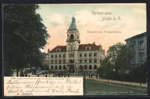 AK Halle a. S., Kaiserliches Postgebäude