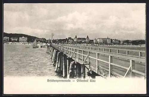 AK Binz, Blick auf die Brückenpromenade