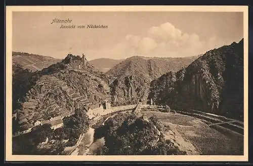 AK Altenahr, Aussicht vom Nückelchen mit Ruine