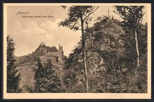 AK Altenahr, Schwarzes Kreuz und Burg