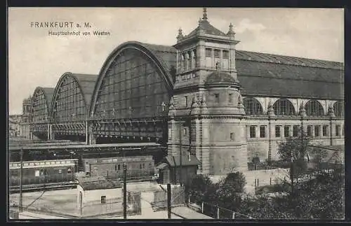 AK Frankfurt a. M., Hauptbahnhof von Westen