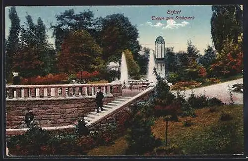 AK Erfurt, Treppe zum Stadtpark