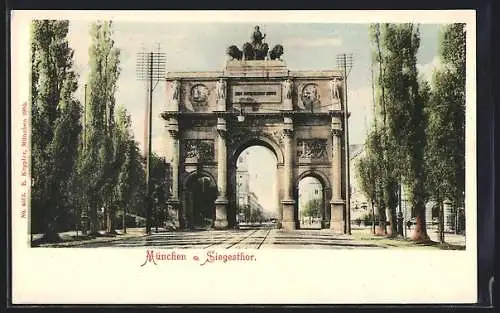 AK München, Strasse durchs Siegestor