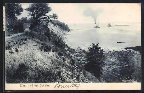 AK Schulau, Strandpartie an der Elbe