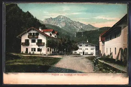 AK Altjoch am Kochelsee, Ortspartie mit Herzogstand