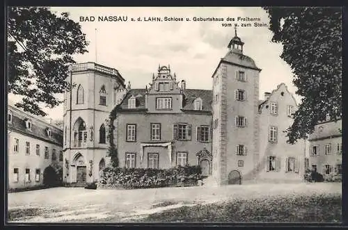 AK Bad Nassau a. d. Lahn, Schloss und Geburtshaus des Freiherrn vom u. zum Stein