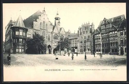 AK Hildesheim, Marktplatz mit Rathaus