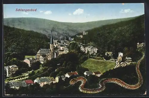 AK Schlangenbad, Teilansicht mit Kirche