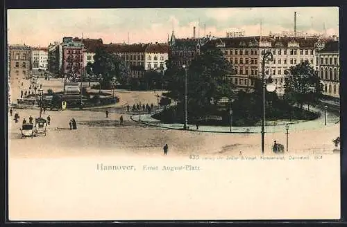 AK Hannover, Ernst August-Platz mit Hotel Bistrol