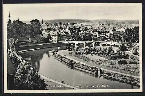 AK Saarbrücken, Saarpartie mit alter Brücke