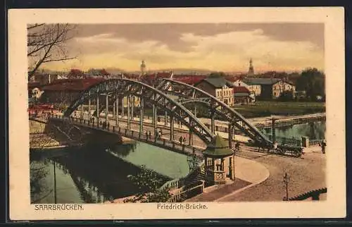 AK Saarbrücken, Partie an der Friedrich-Brücke