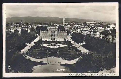 AK Zagreb, Teilansicht mit Schloss