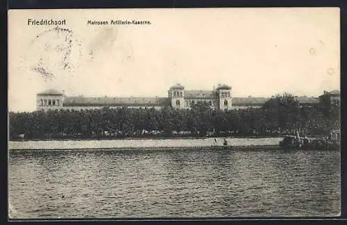 AK Friedrichsort, Matrosen Artillerie-Kaserne vom Wasser aus