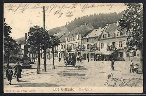 AK Bad Gottleuba, Blick über den Marktplatz