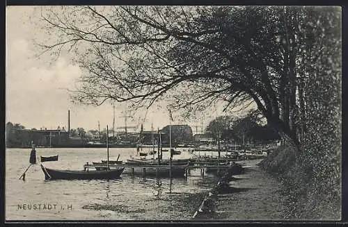 AK Neustadt i. M., Blick auf den Hafen