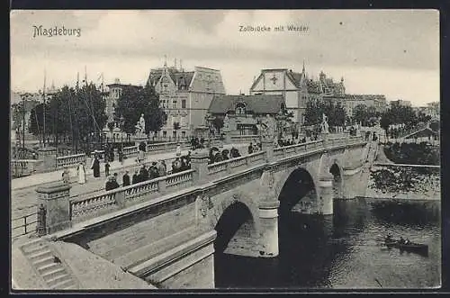 AK Magdeburg, Zollbrücke mit werder