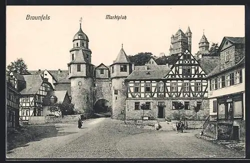 AK Braunfels, Strassenpartie am Marktplatz