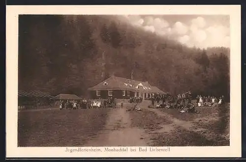 AK Monbachtal bei Bad Liebenzell, Gruppenaufnahme vor dem Jugendferienheim