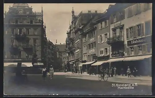 AK Konstanz a. B., Marktplatz mit Geschäften