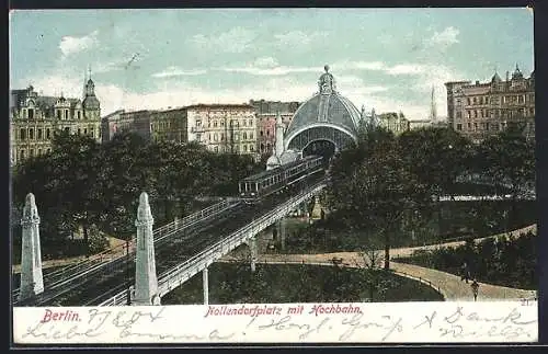 AK Berlin-Schöneberg, Nollendorfplatz mit Hochbahn, U-Bahn