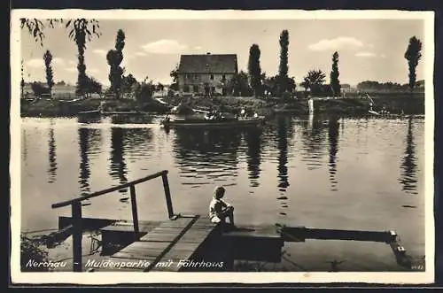 AK Nerchau, Muldenpartie mit Fährhaus