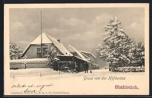 AK Hofewiese, Strassenpartie im Schnee