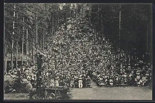 AK Oybin bei Zittau, Zuschauer im Waldtheater