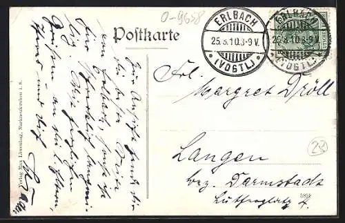 AK Erlbach i. Vogtl., Ortsansicht mit Umgebung