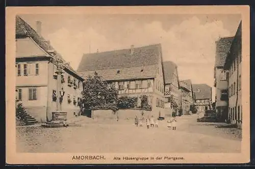 AK Amorbach, Alte Häusergruppe in der Pfarrgasse