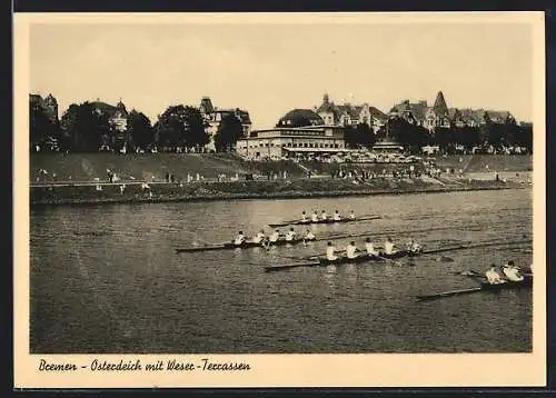 AK Bremen, Osterdeich mit Weser-Terrassen