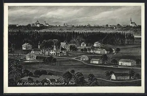 AK Bad Annabrunn, Ortsansicht aus der Vogelschau